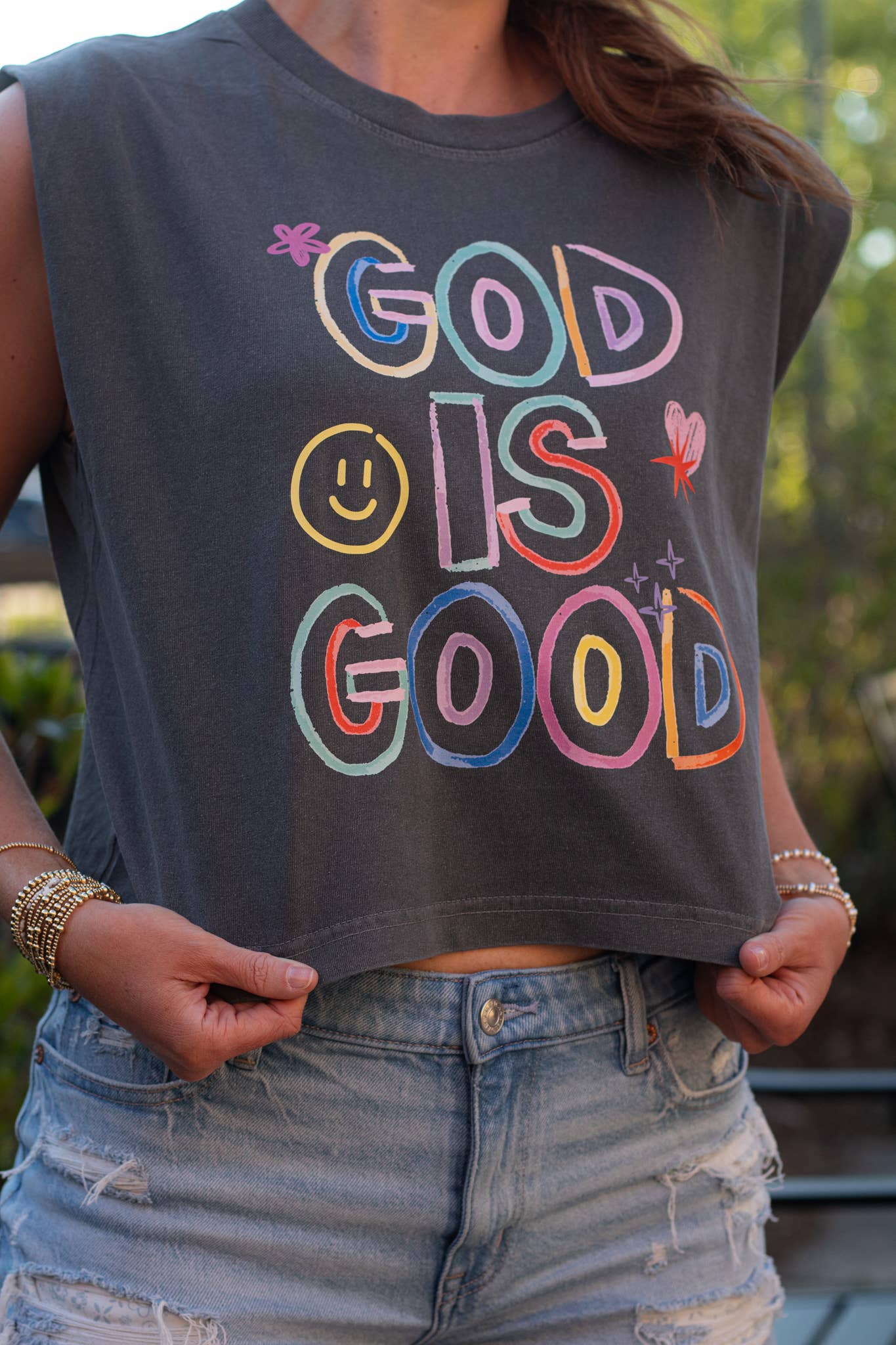 “God Is Good Christian Graphic Tee – Colorful Retro Faith
