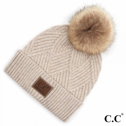 CC Leather Patch Beanie