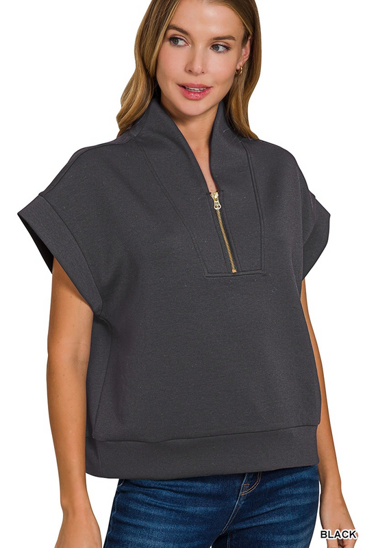 Scuba high neck half zip vest