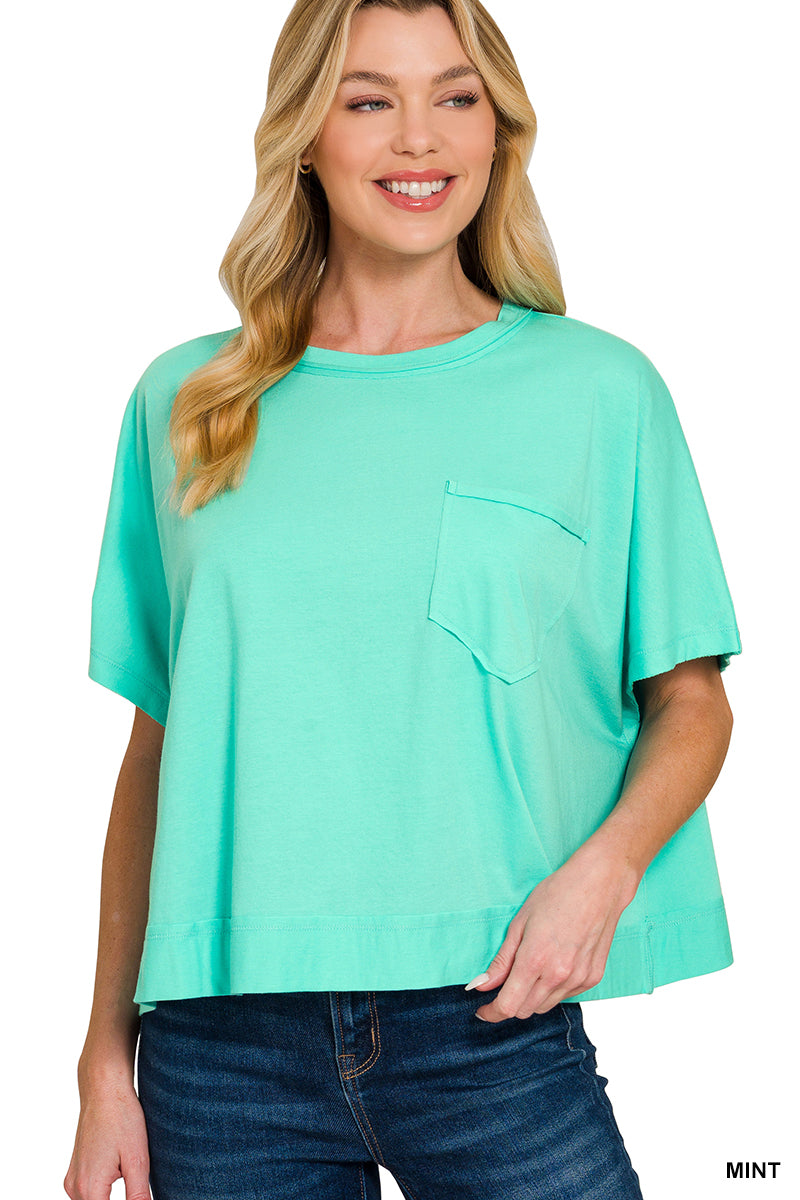 Exposed seam boxy top