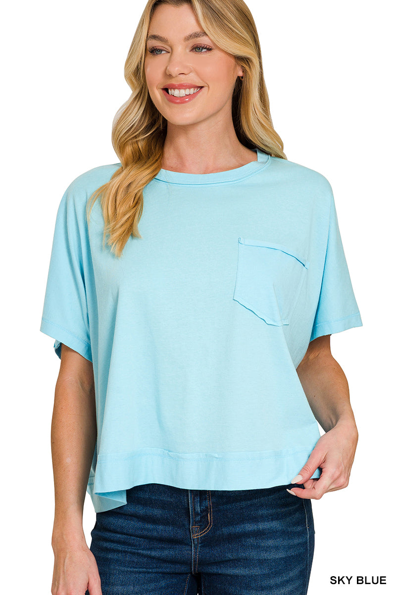 Exposed seam boxy top