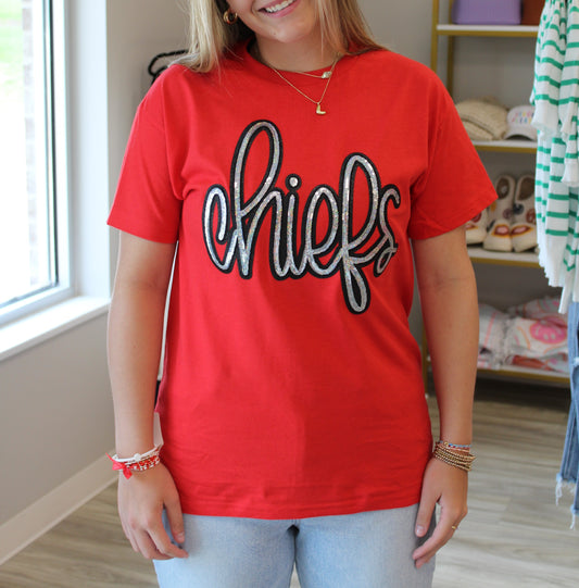 Sequins Chiefs T-Shirt Red