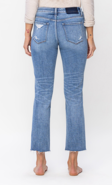 MID RISE SLIM STRAIGHT JEANS