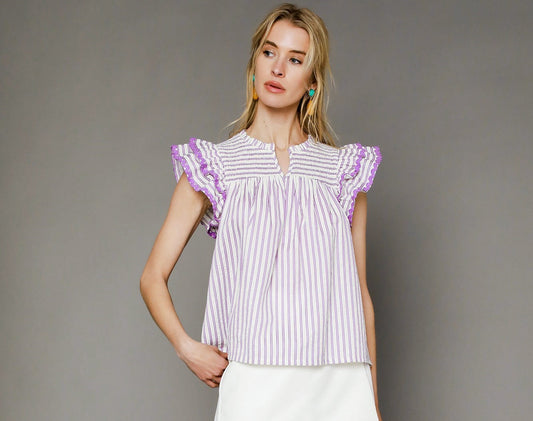 Striped Smocked Blouse