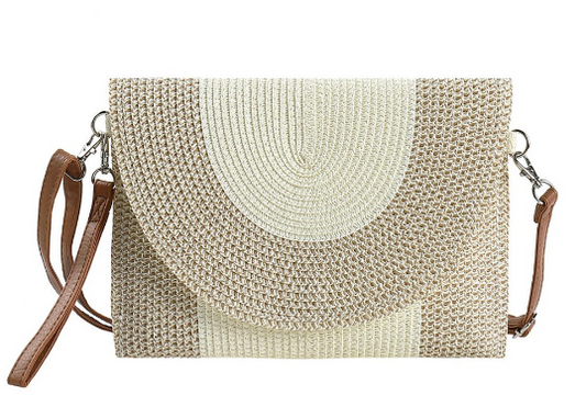 Straw Clutch Cross Body Bag