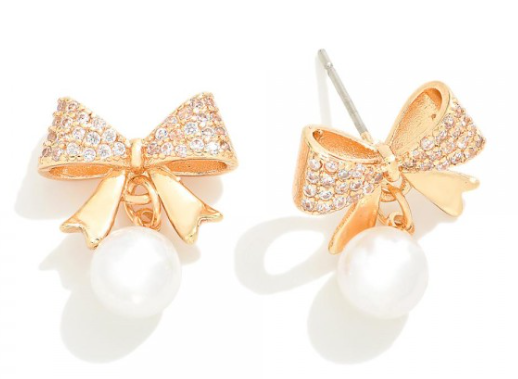 Studded Bow Earrings