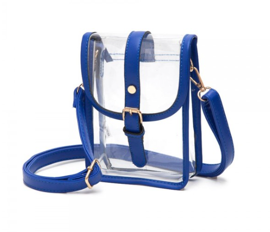 Small Clear Cross Body Bag -Royal Blue