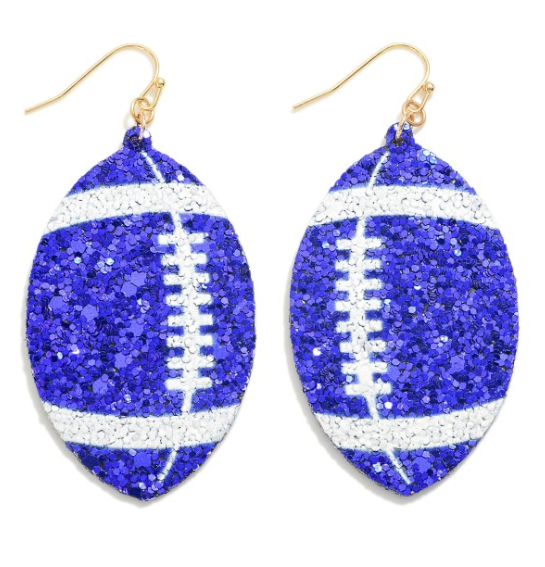 Blue/White Glitter Football