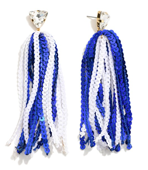 Blue Long Tassel Earrings