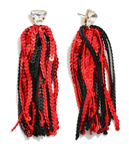 Red Long Tassel Earrings