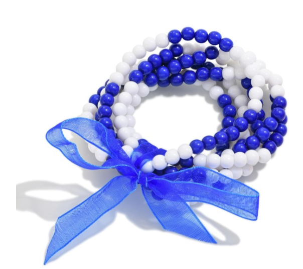 Blue and White Bracelet Set