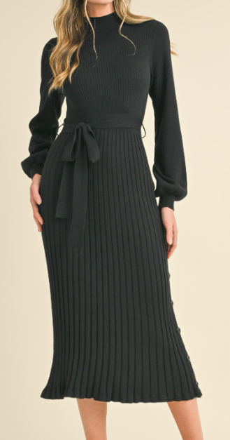 Black Ribbed Dress
