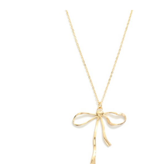 Slim Gold Bow Necklace