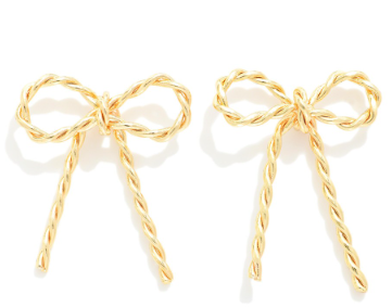 Gold Rope Bow Earrings