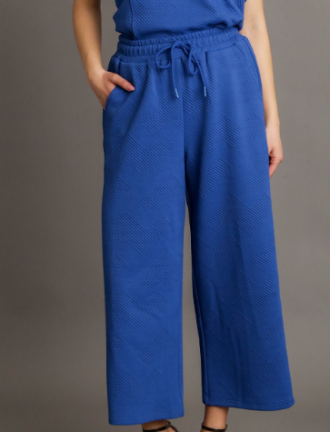 Blue Ribbed Pants