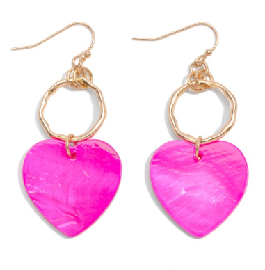 Hot Pink Heart Earrings