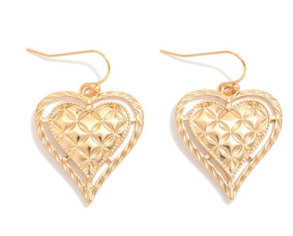 Gold Quilted Heart