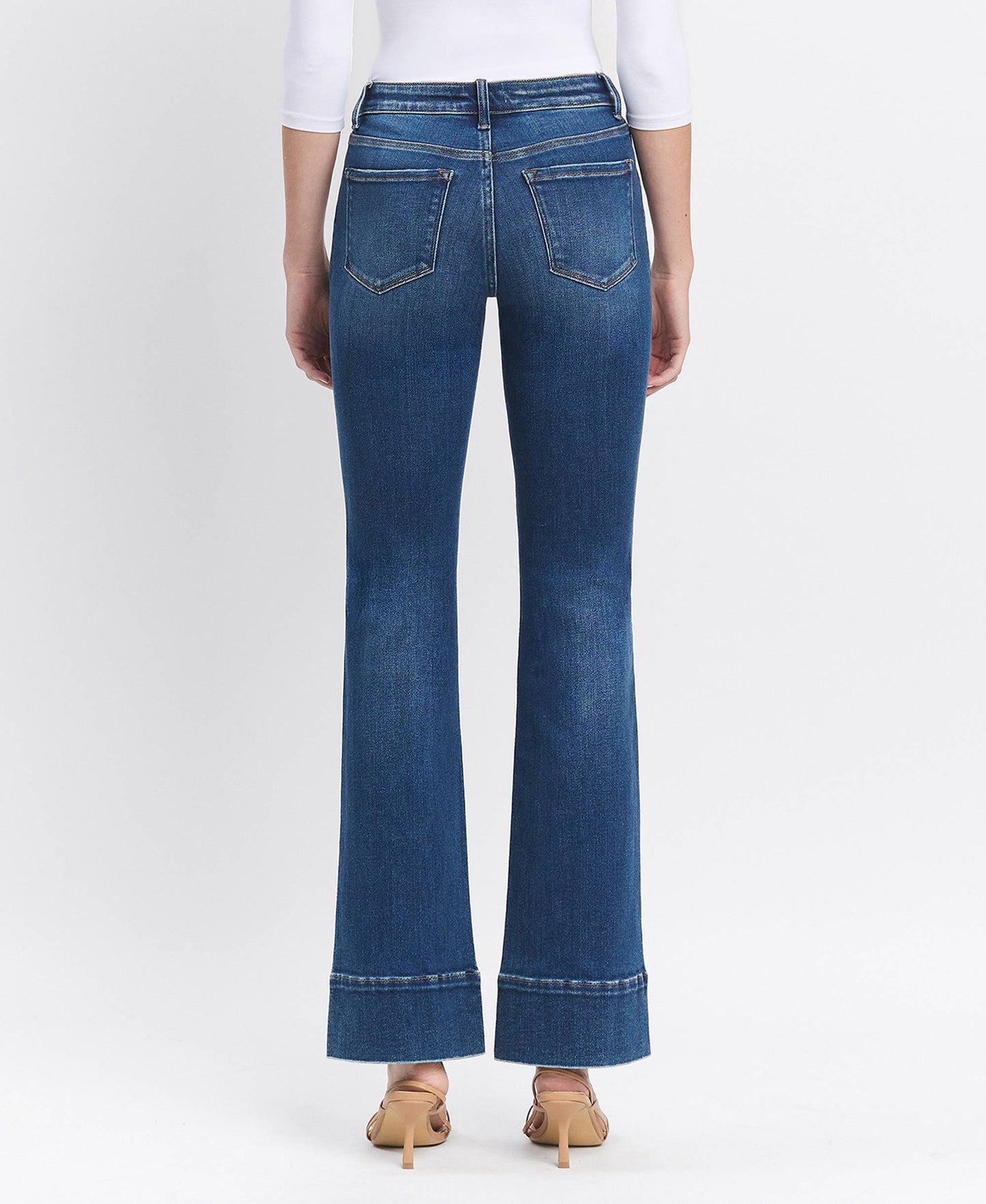 HIGH RISE TROUSER HEM BOOTCUT JEANS