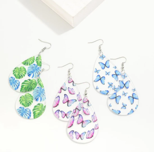 Purple Butterfly Earrings