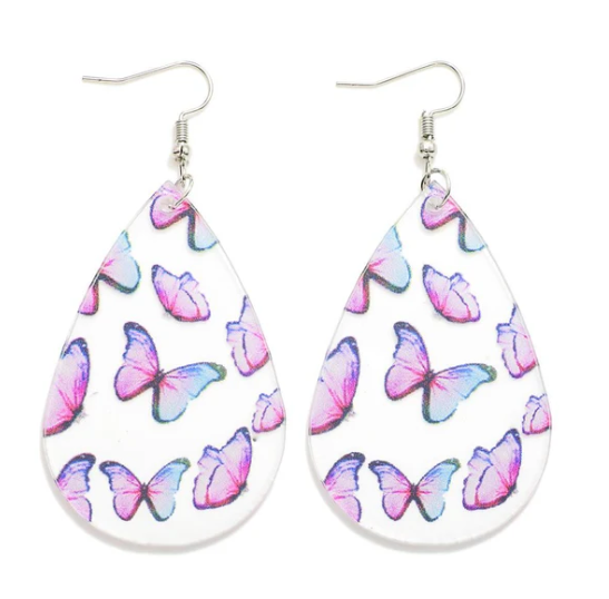 Purple Butterfly Earrings