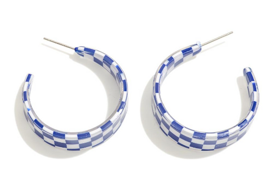 Checkered Hoop Earrings