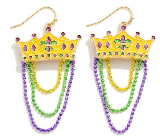 Crown with Bead Earrings