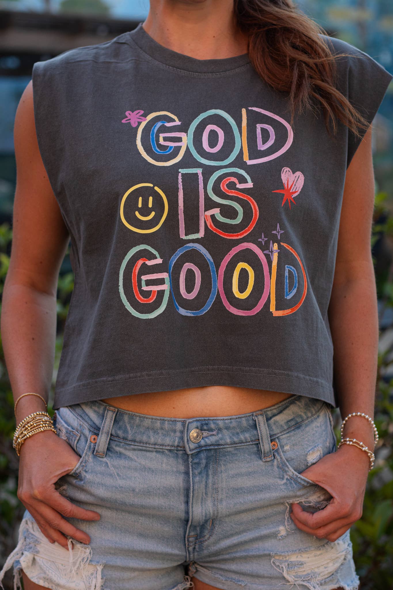 “God Is Good Christian Graphic Tee – Colorful Retro Faith