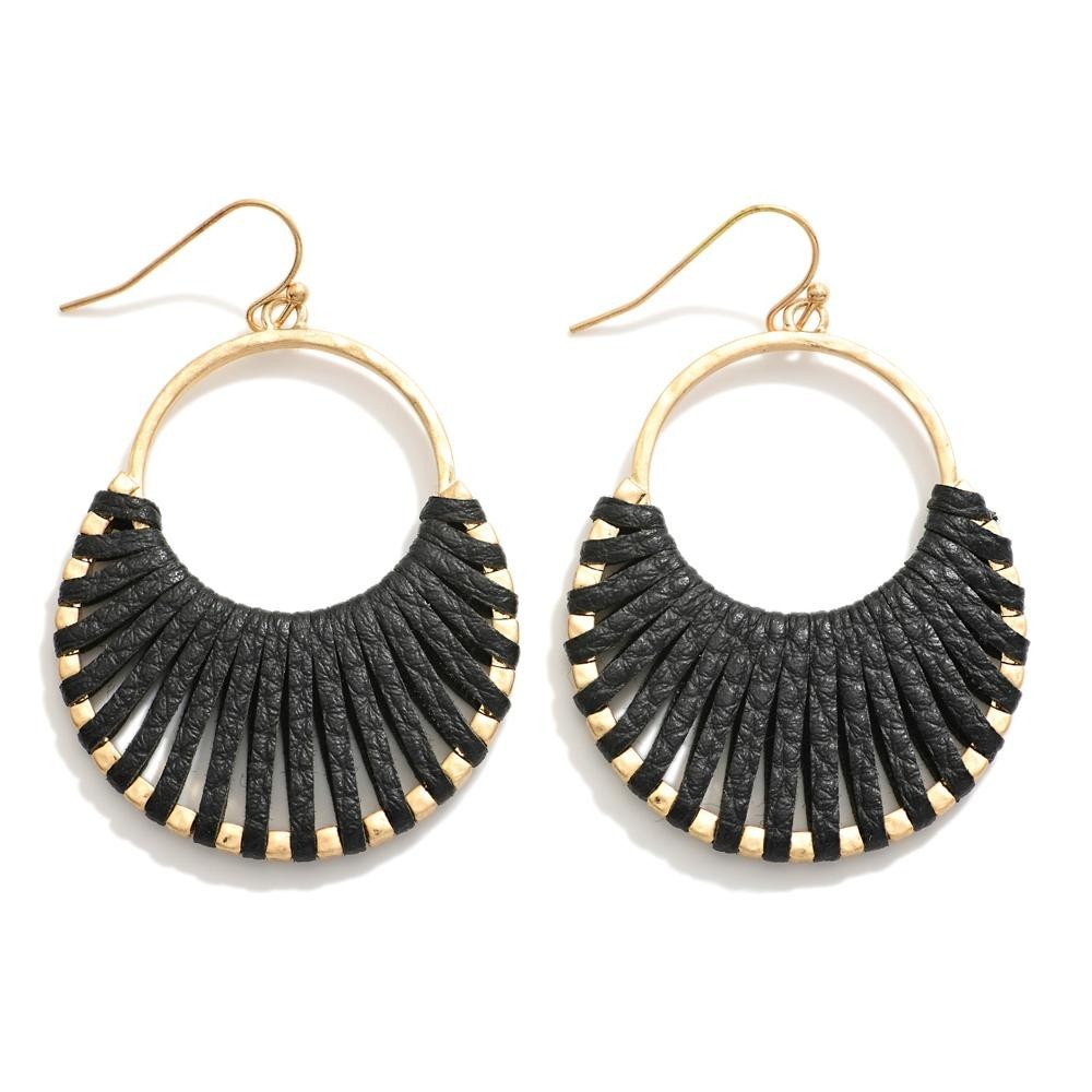 Woven Leather Drop Earrings