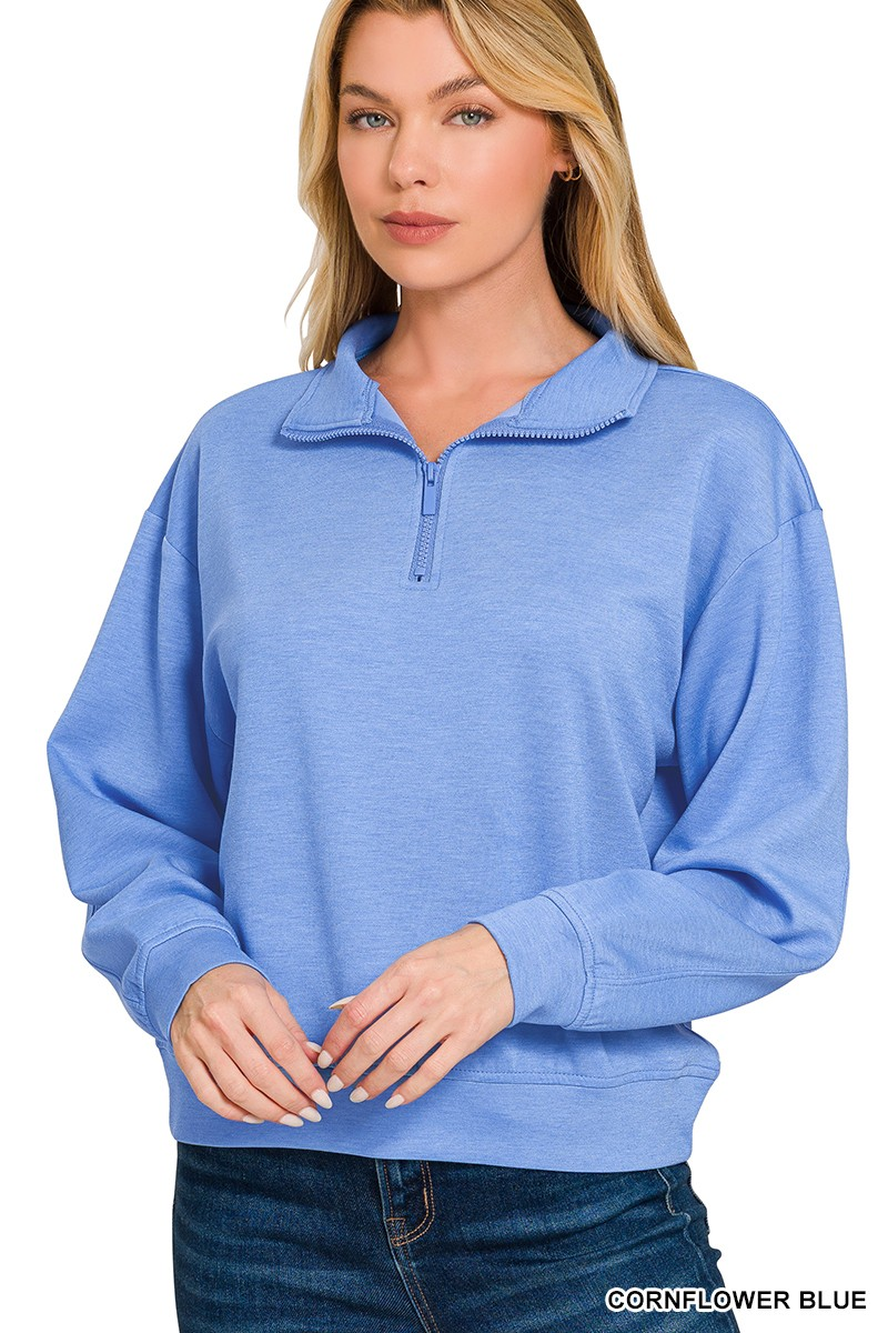Scuba half zip pullover sweatshirts