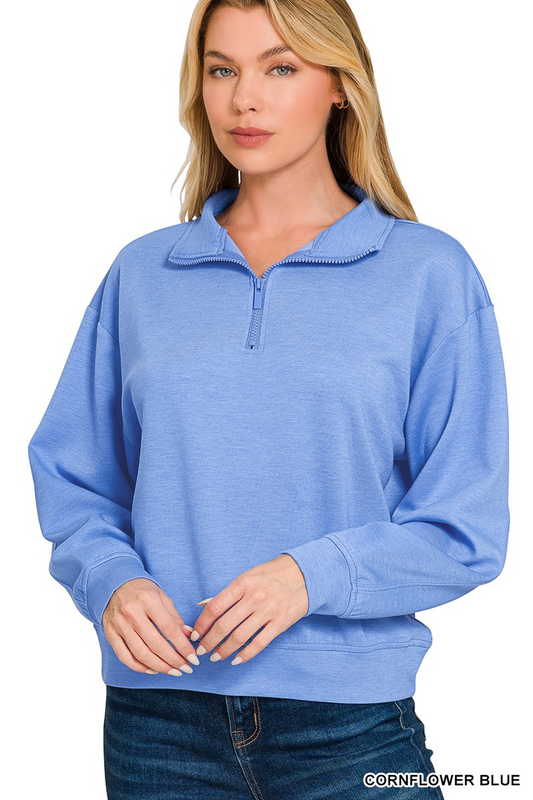 Scuba half zip pullover sweatshirts