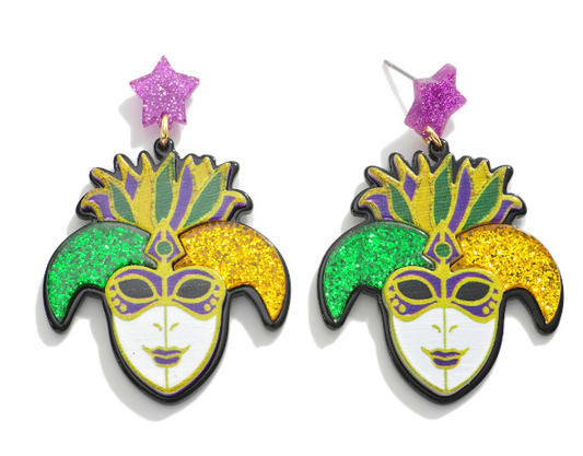 Mardi Gras Mask Earrings
