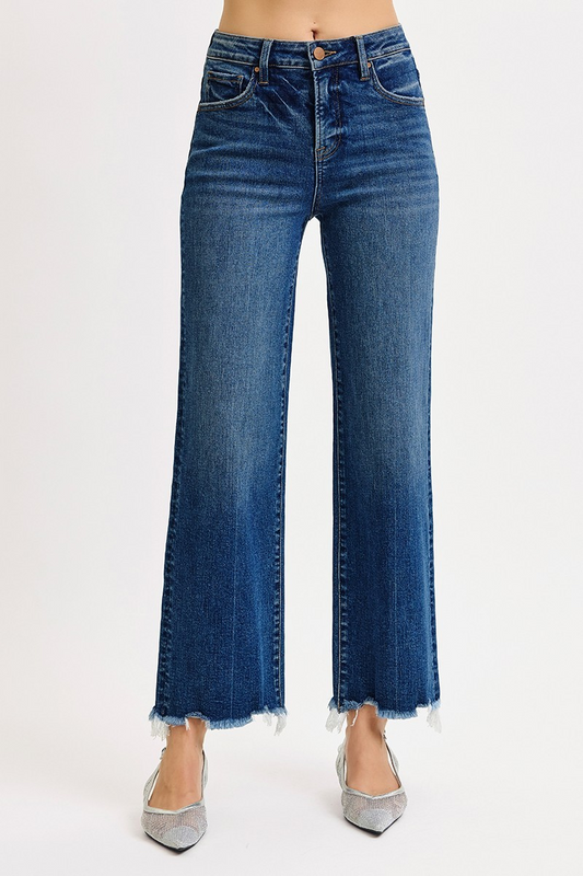 Tummy Control High Rise Ankle Straight Jeans