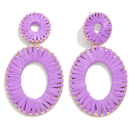 Lavender Raffia Earrings