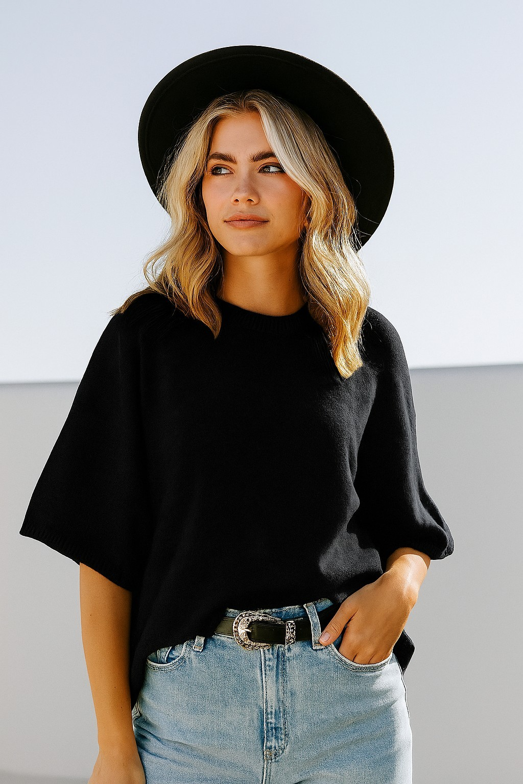 Short Sleeve Relaxed Sweater Top