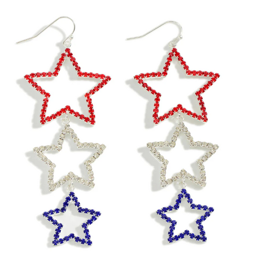 Rhinestone Stars Drop Earrings