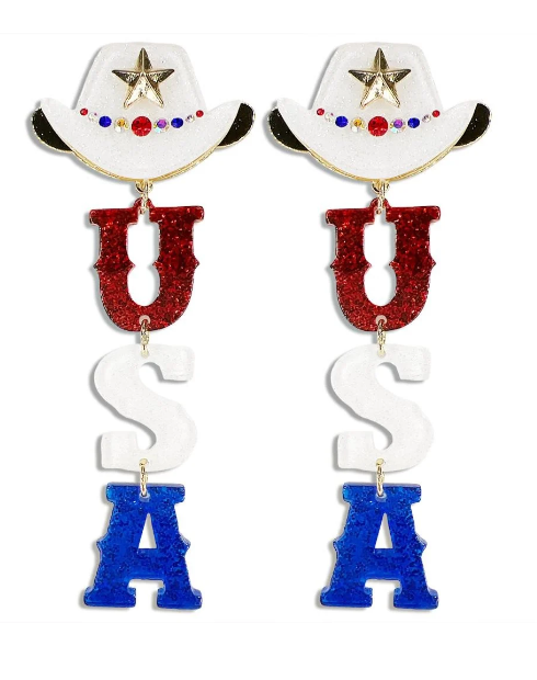 USA Cowboy Earrings