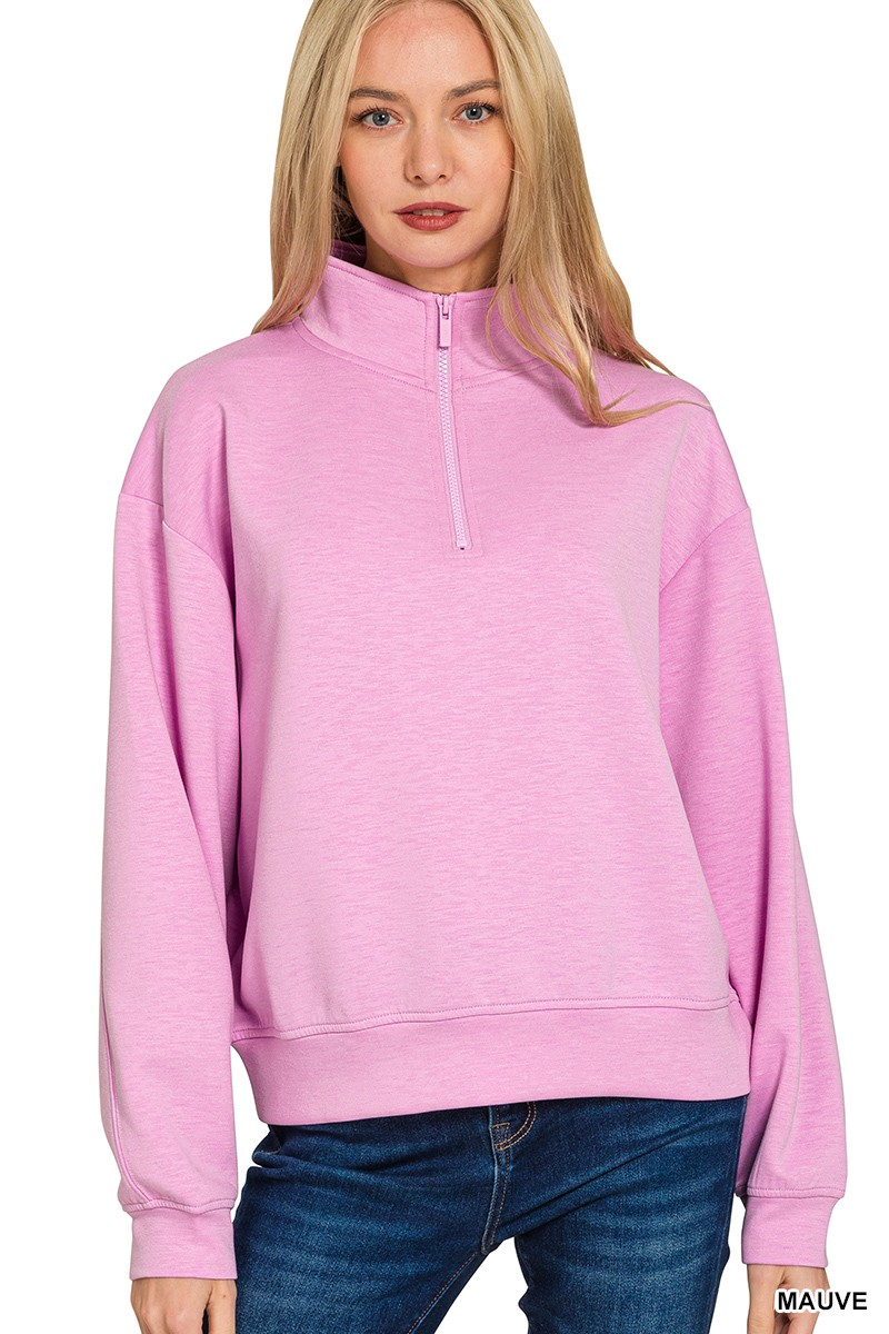 Scuba half zip pullover sweatshirts