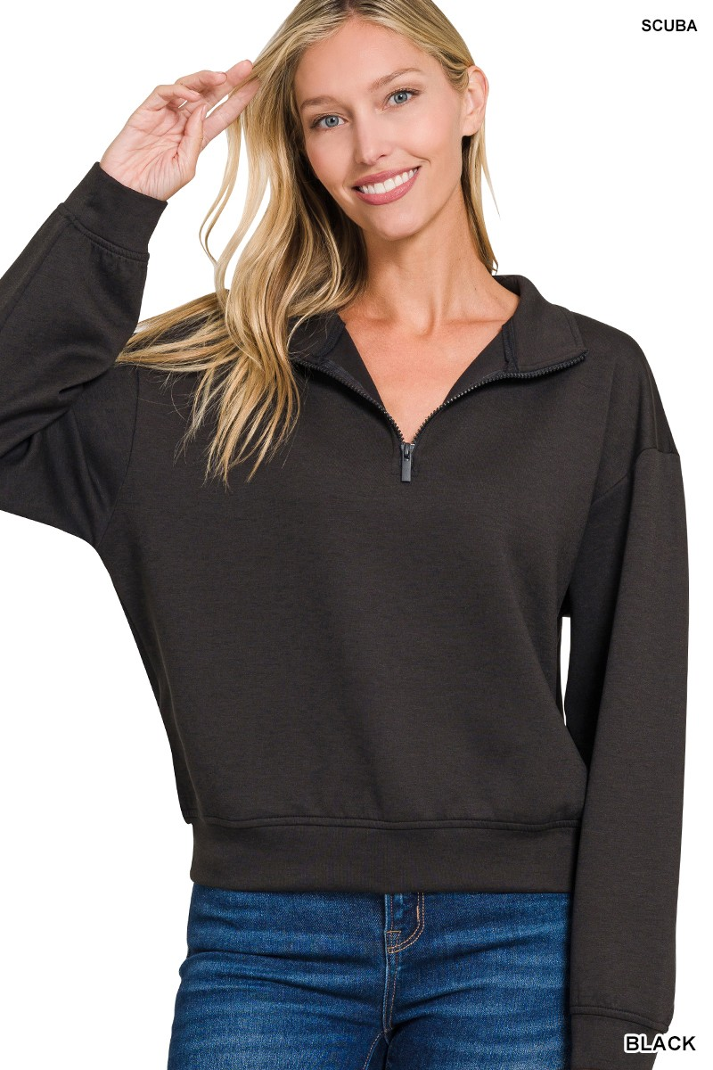 Scuba half zip pullover sweatshirts