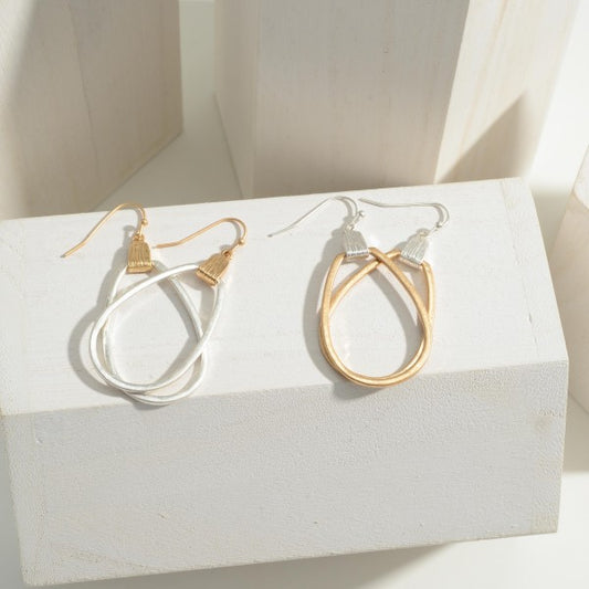 Two Tone Drop Earrings